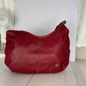 The Sak Sequoia Red Punch Leather Hobo Shoulder Bag NEW